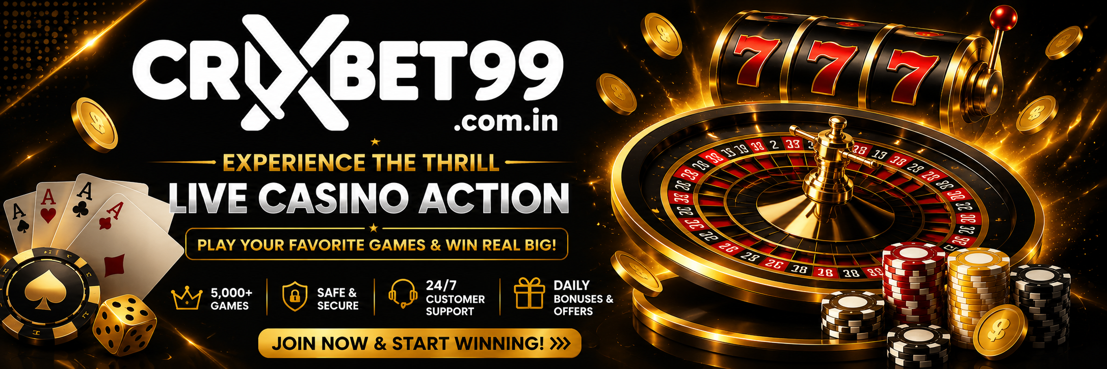 Glitzy casino jackpot promotion banner