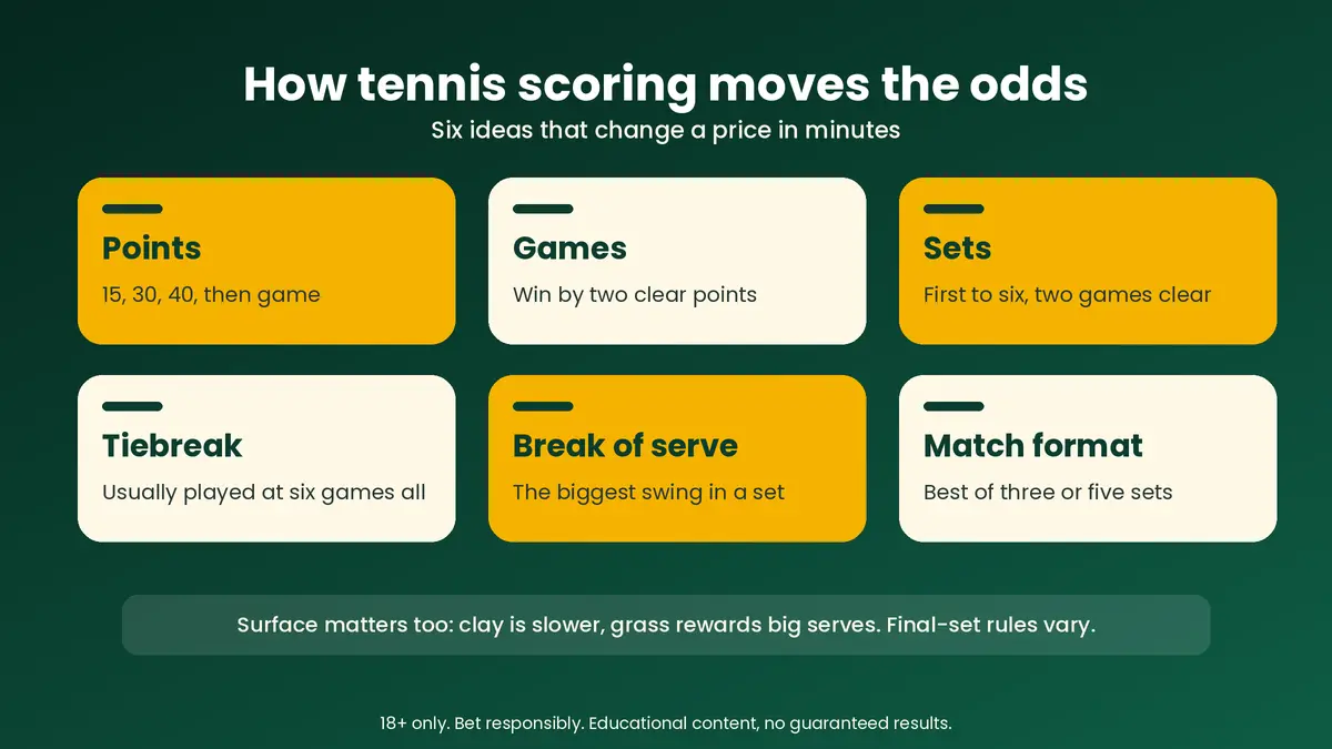 Tennis scoring guide: points, games, sets, tiebreak, break of serve and match format